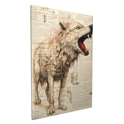 Howling Canid Anatomy Detailed Wolf Schematic Wall Art