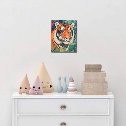 Cubist Jungle Stalker Intricate Tiger Wall Art