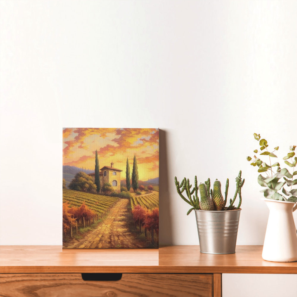 Tuscan Vines Sunset in the Vineyard Wall Art