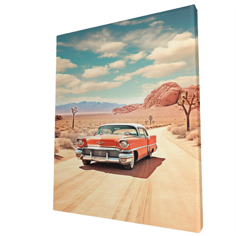 Desert Drive Vintage Cadillac on Route 66 Wall Art