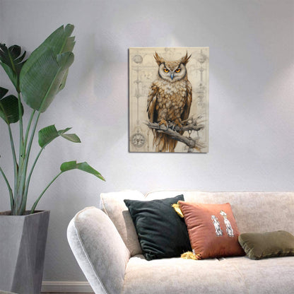 Durer's Owl Vintage Sketch on Parchment Wall Art