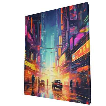 Futuristic Urban Glow: Monorails & Neon Dreams Wall Art