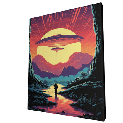 Cosmic Odyssey Retro Sci-Fi Adventure Wall Art