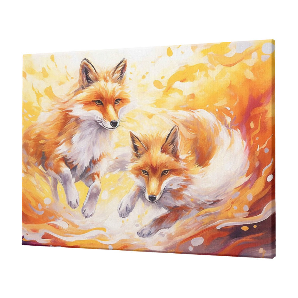 Foxes in Radiant Motion - Paint by Numbers