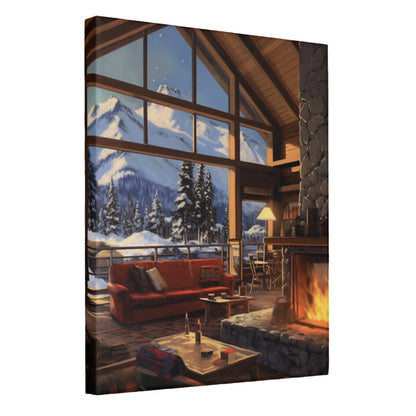 Mountain Retreat Retro Ski Lodge Wall Art