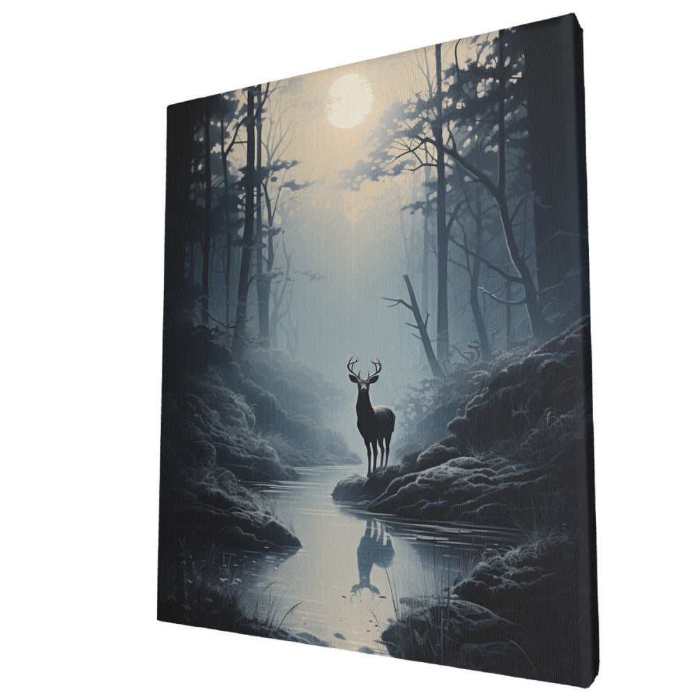 Woodland Reverie Romantic Deer Etching Wall Art