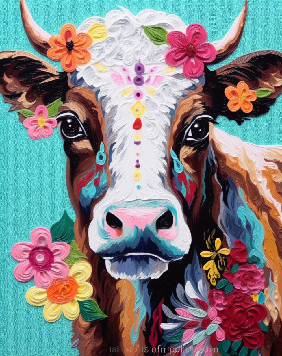 Whimsical Cow Canvases- Paint by Numbers