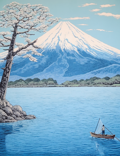 Fuji's Tranquil Journey - Paint by Numbers