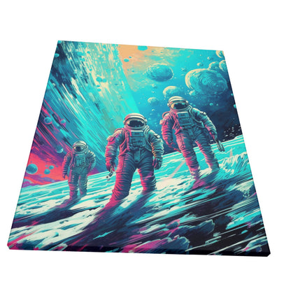 Cosmic Fusion Retro-Futuristic Space Exploration Wall Art