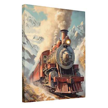 Steam Elegance Journey Through Majestic Mountains Wall Art