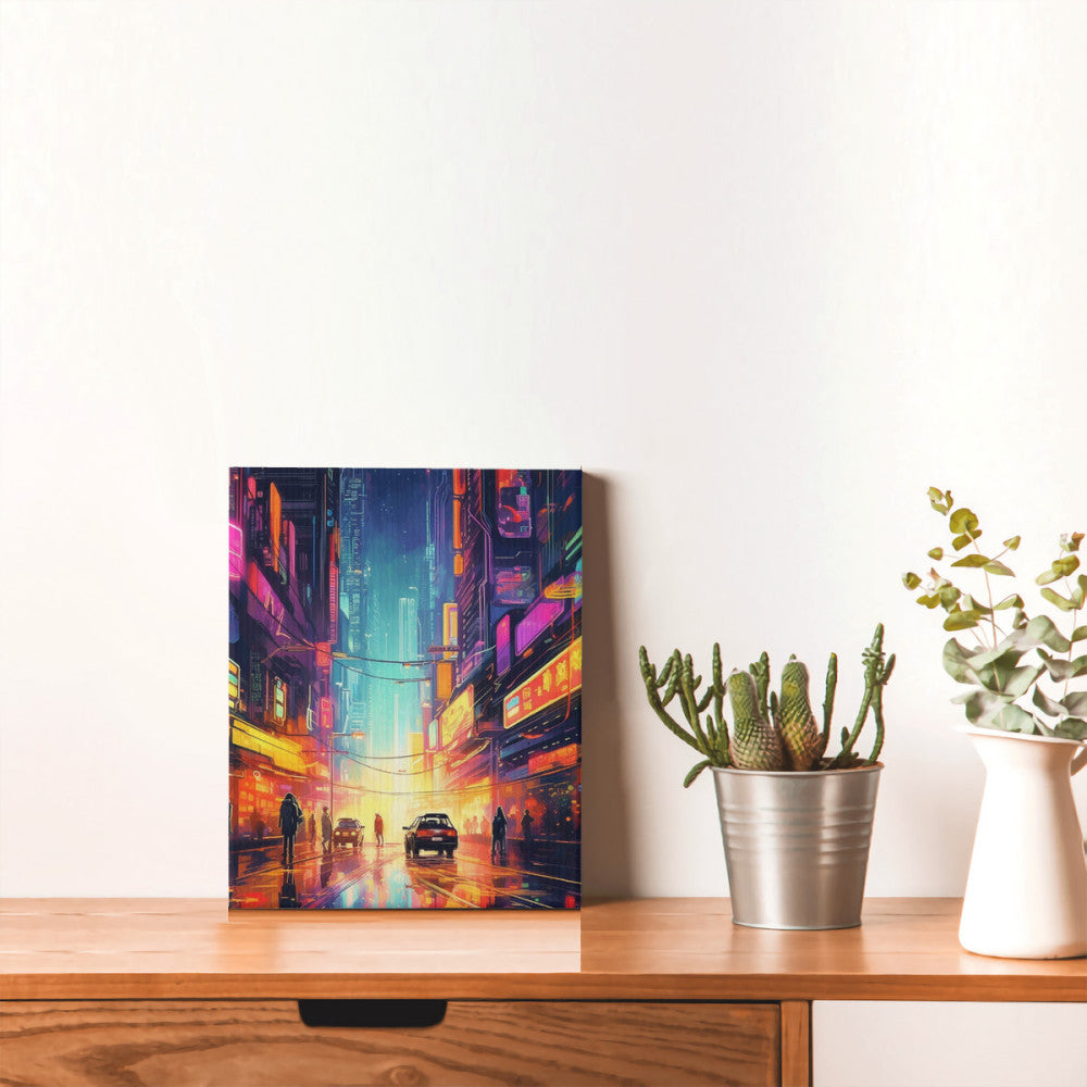 Futuristic Urban Glow: Monorails & Neon Dreams Wall Art