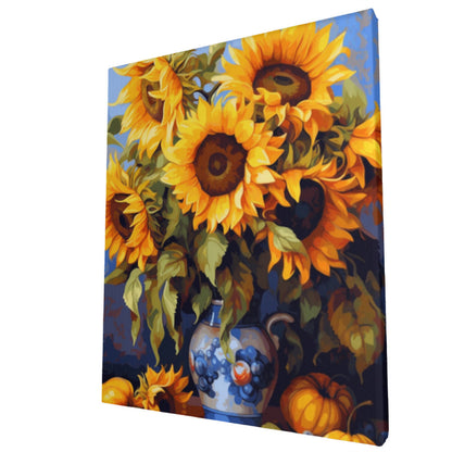 Sunflowers Bouquet in Blue Vase - Paint by Numbers