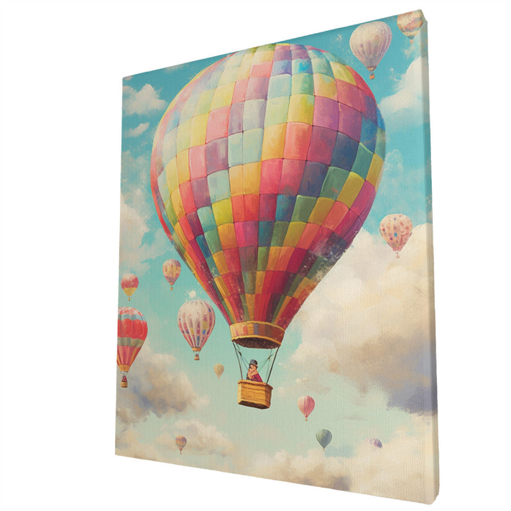 Skyward Splendor Vintage Balloon Festival Wall Art