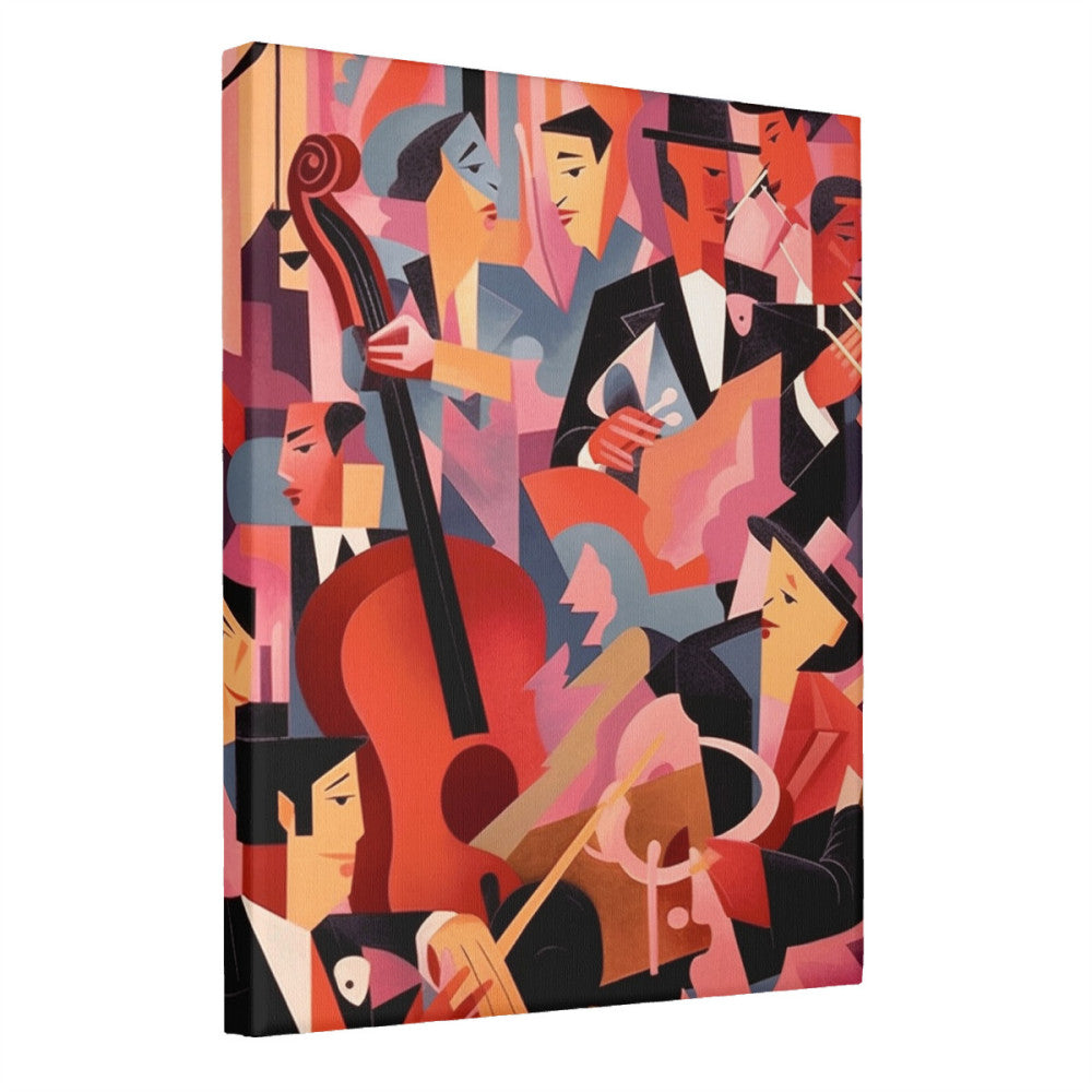 Swingin' Night Energetic Jazz Band in 1940s New York Wall Art