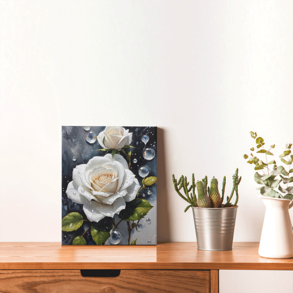 White Rose Elegance- Paint by Numbers