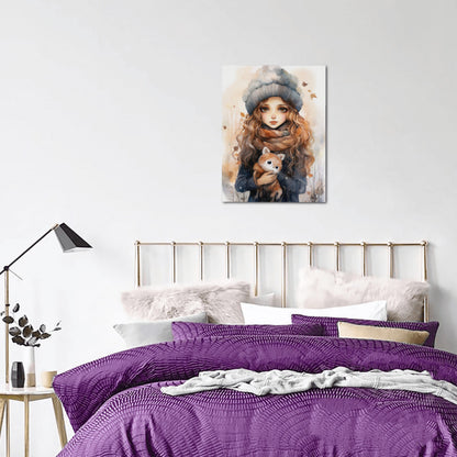 Beret & Scarf Owlets Wall Art