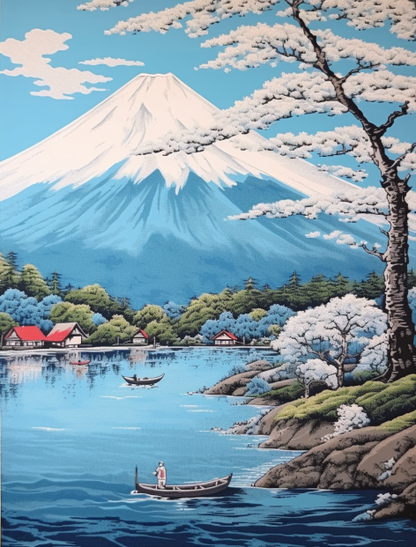 Mt. Fuji Waterway - Paint by Numbers