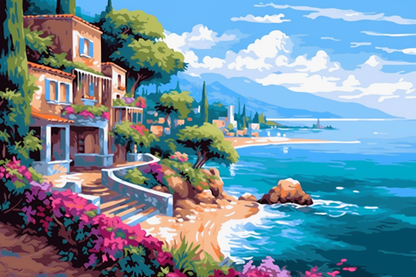 Mediterranean Coast Escape - Paint by Numbers