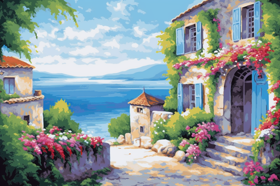 Mediterranean view - Paint by Numbers