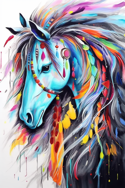 Indian Pop Culture Horse - Paint by Numbers