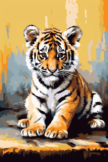 Cute Baby Tiger - Paint by Numbers