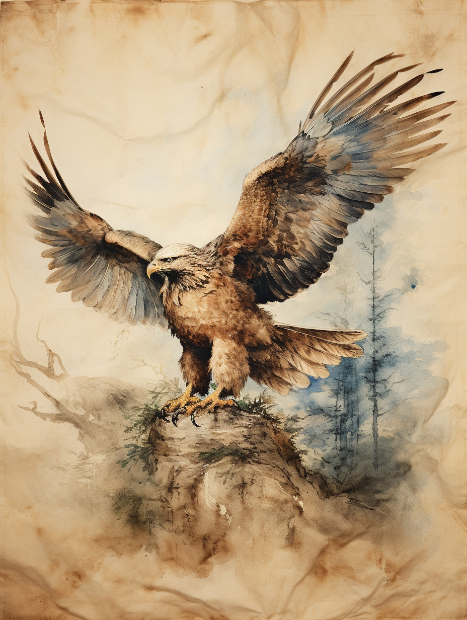 Romantic Raptor Majestic Eagle in the Style of Friedrich Wall Art