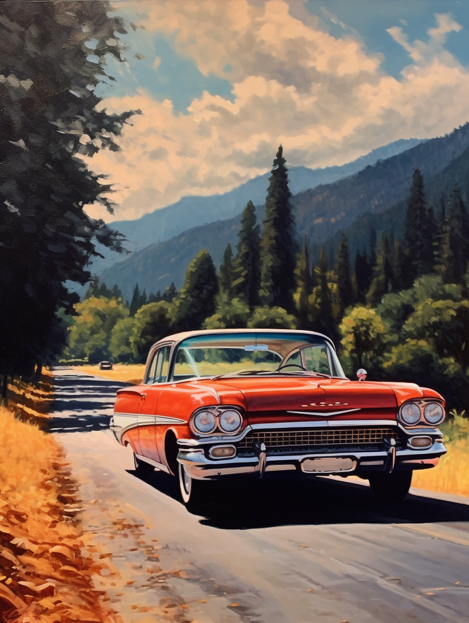 Vintage Drive Countryside Journey Wall Art