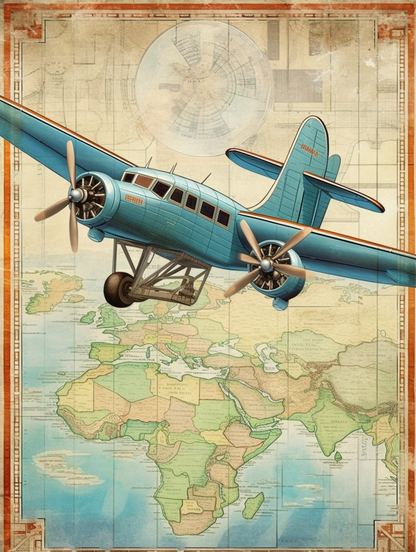 Skybound Odyssey Historic Air Travel Wall Art