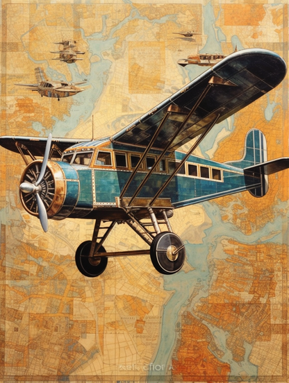 Wings of Time Historic Air Voyage Wall Art