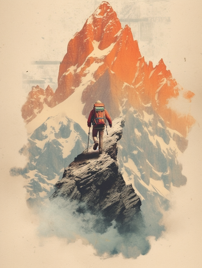 Summit Serenity Vintage Mountaineer Wall Art