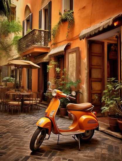 Piazza Elegance Italian Café Reverie Wall Art