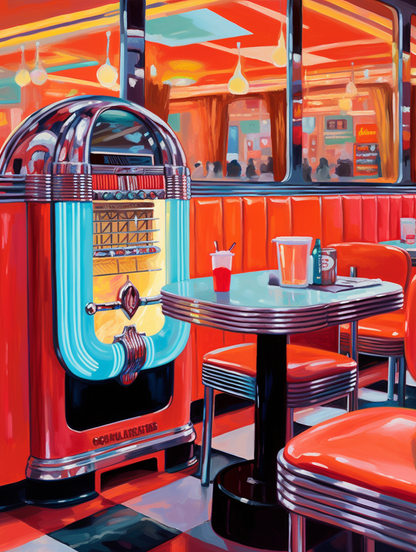 Jukebox Jive Classic Diner Serenade Wall Art