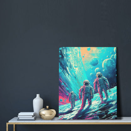 Cosmic Fusion Retro-Futuristic Space Exploration Wall Art