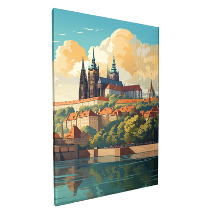 Art Deco Prague Vintage Cityscape Wall Art