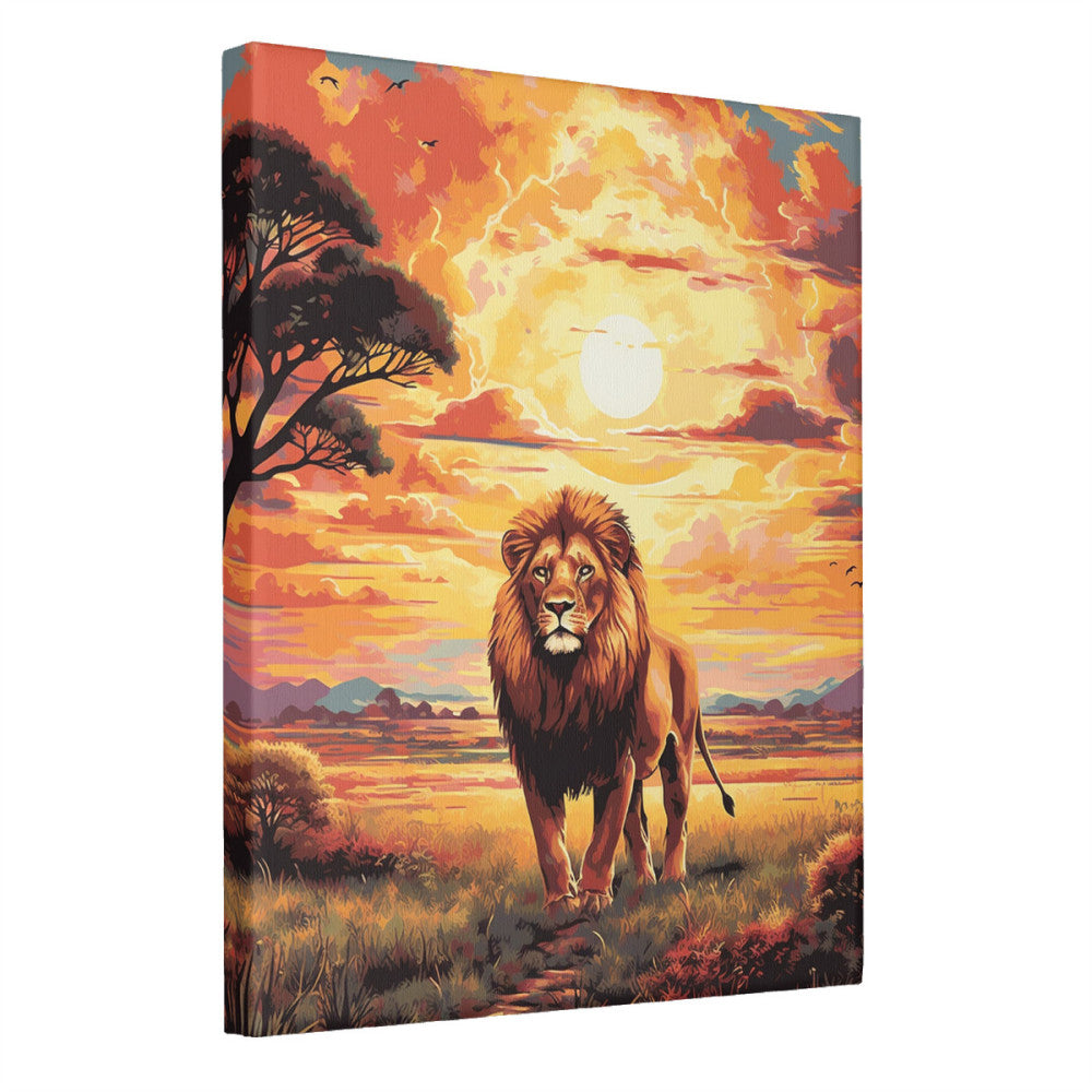 Safari Serenity Vintage Lion Hunt Wall Art