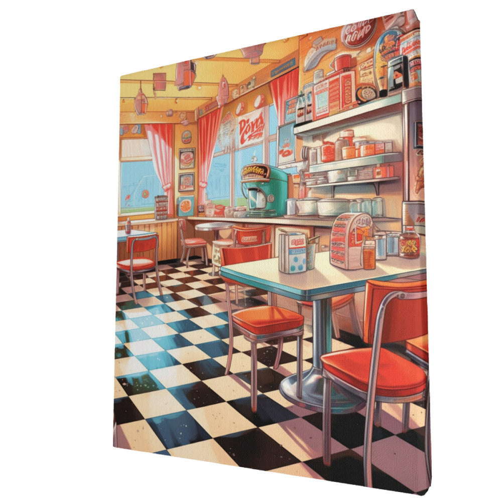 Comic Diner Delight Wall Art