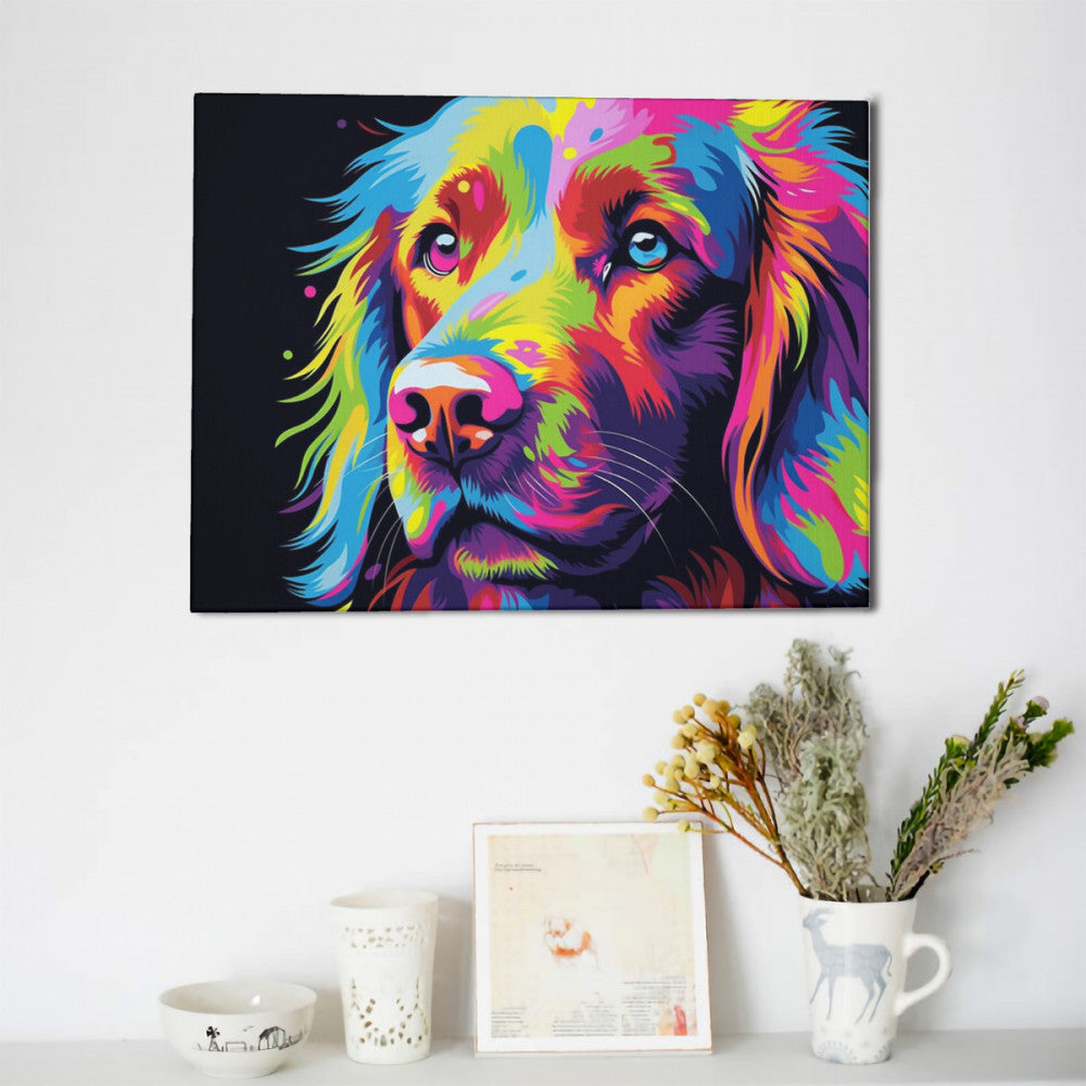 Drip-Painted Pooch - Paint by Numbers