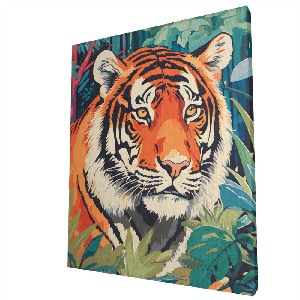 Cubist Jungle Stalker Intricate Tiger Wall Art