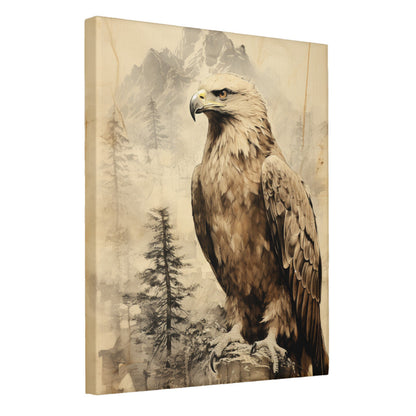 Friedrich's Flight Majestic Eagle in Romantic Blueprint Wall Art