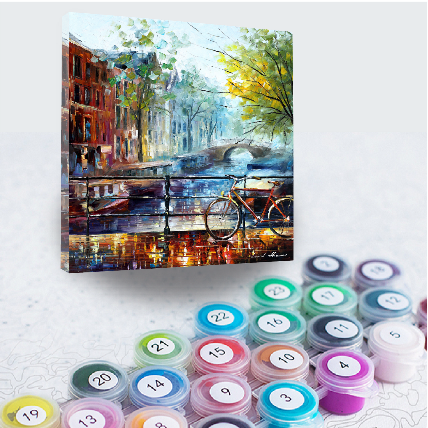 Bicycle in Amsterdam - Afremov - Paint By Numbers Kit