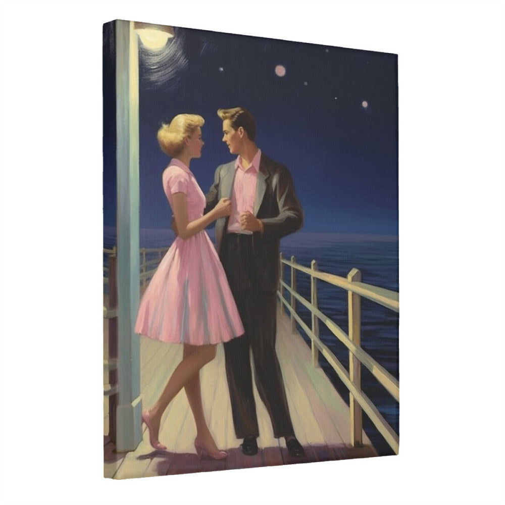 Rock 'n Roll Rendezvous Moonlit Seaside Wall Art