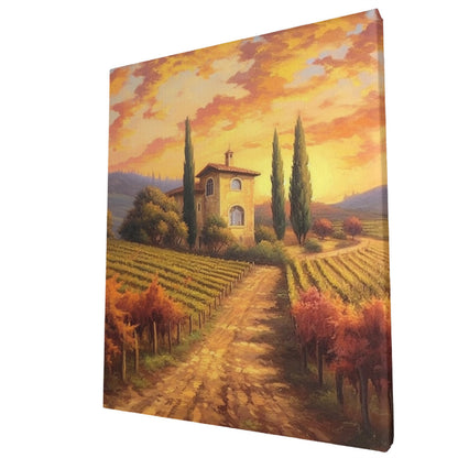 Tuscan Vines Sunset in the Vineyard Wall Art