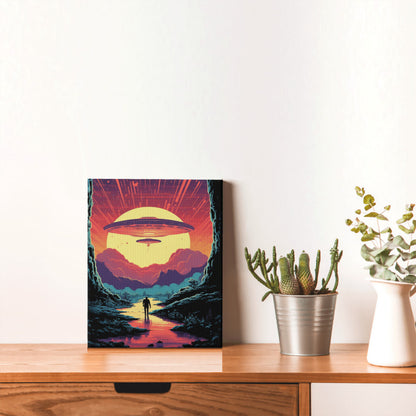 Cosmic Odyssey Retro Sci-Fi Adventure Wall Art