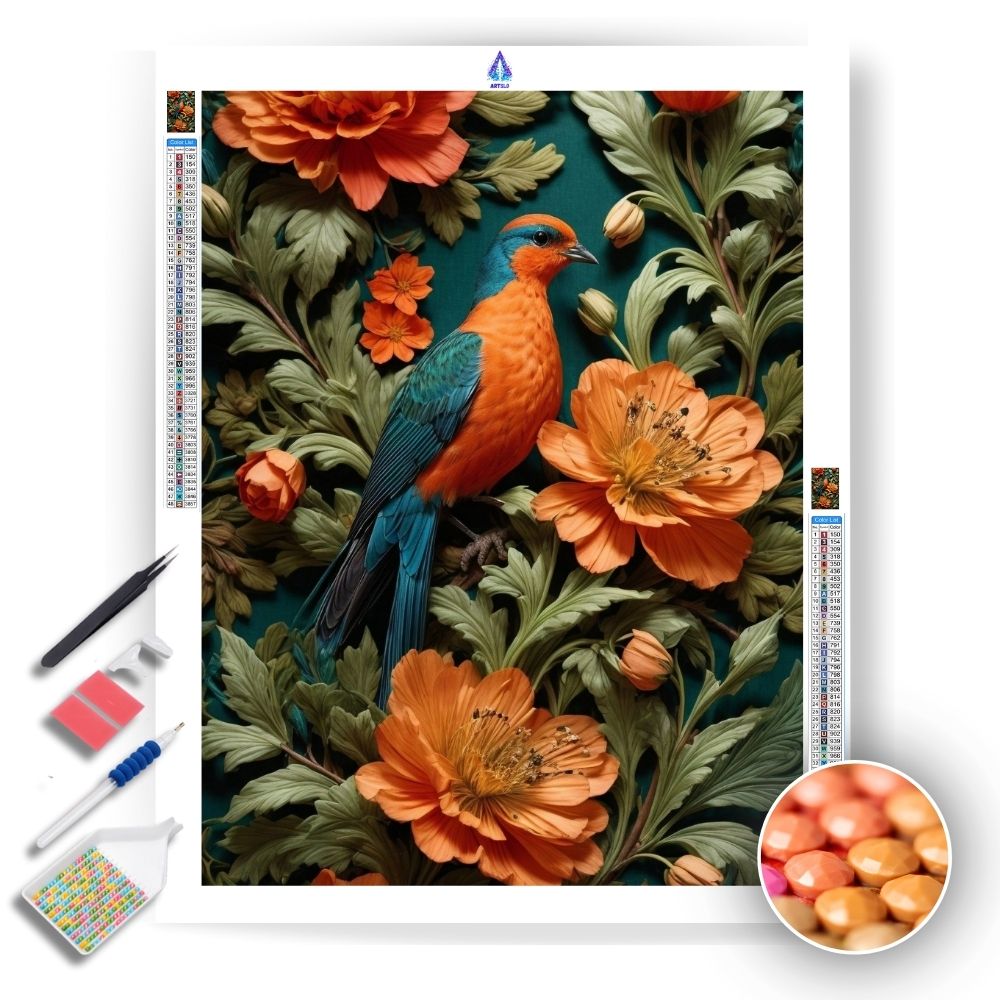 Art Deco Botanical Birds - Diamond Painting Kit - Artslo.com
