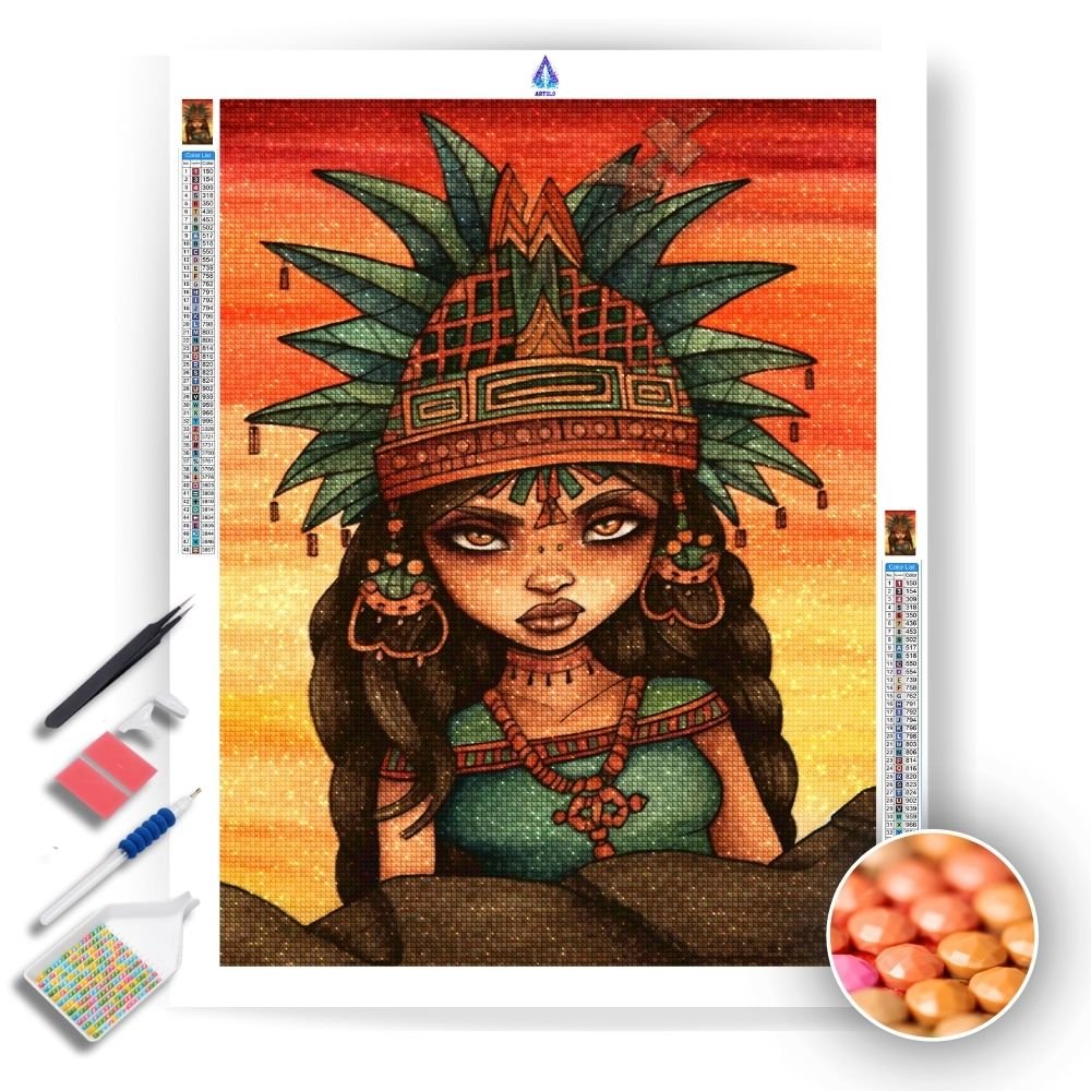 Aztec Princess- Diamond Painting Kit - Artslo.com