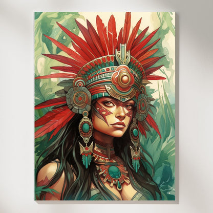 Aztec Woman - Paint by Numbers - Artslo.com