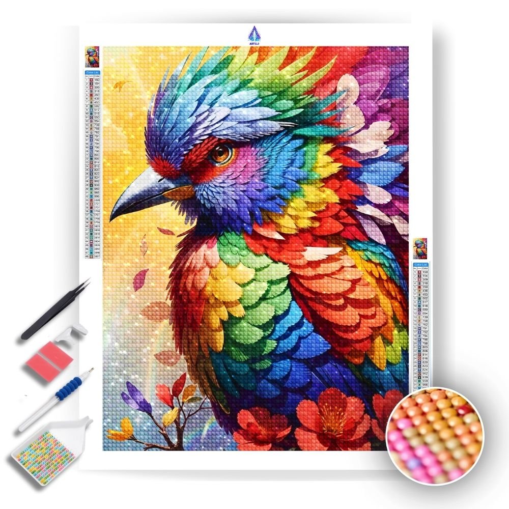 Beautiful Rainbow Bird - Diamond Painting Kit - Artslo.com