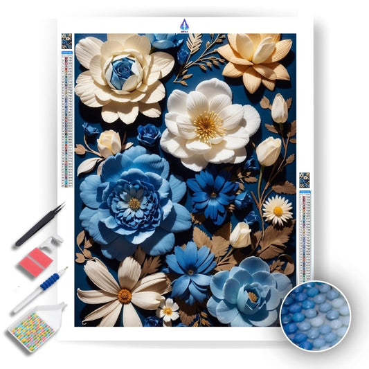 Blue Blossoms - Diamond Painting Kit - Artslo.com
