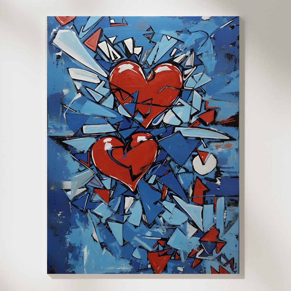 Blue Broken Heart - Paint by Numbers - Artslo.com