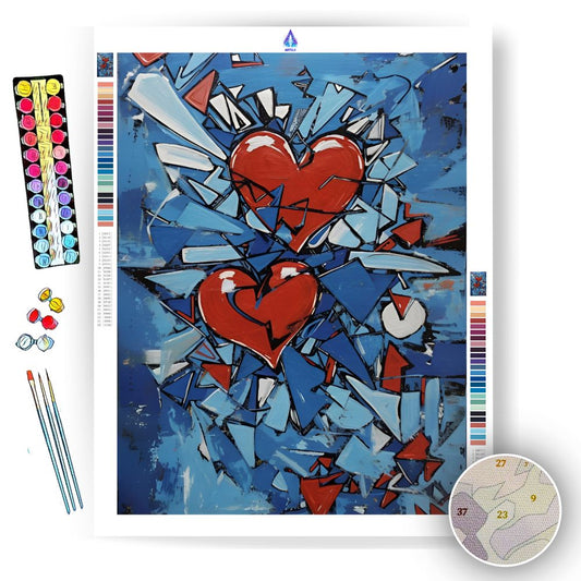 Blue Broken Heart - Paint by Numbers - Artslo.com